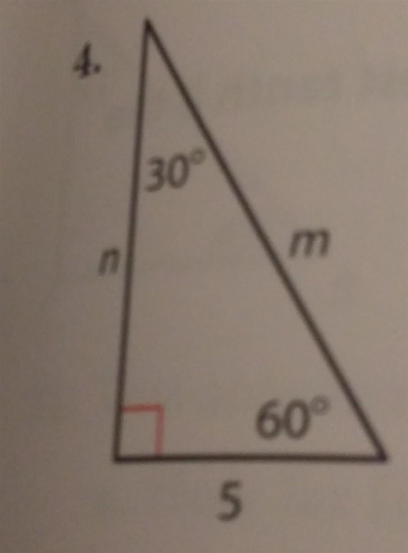 Can anyone help me solve this 30-60-90 Triangle? ​-example-1