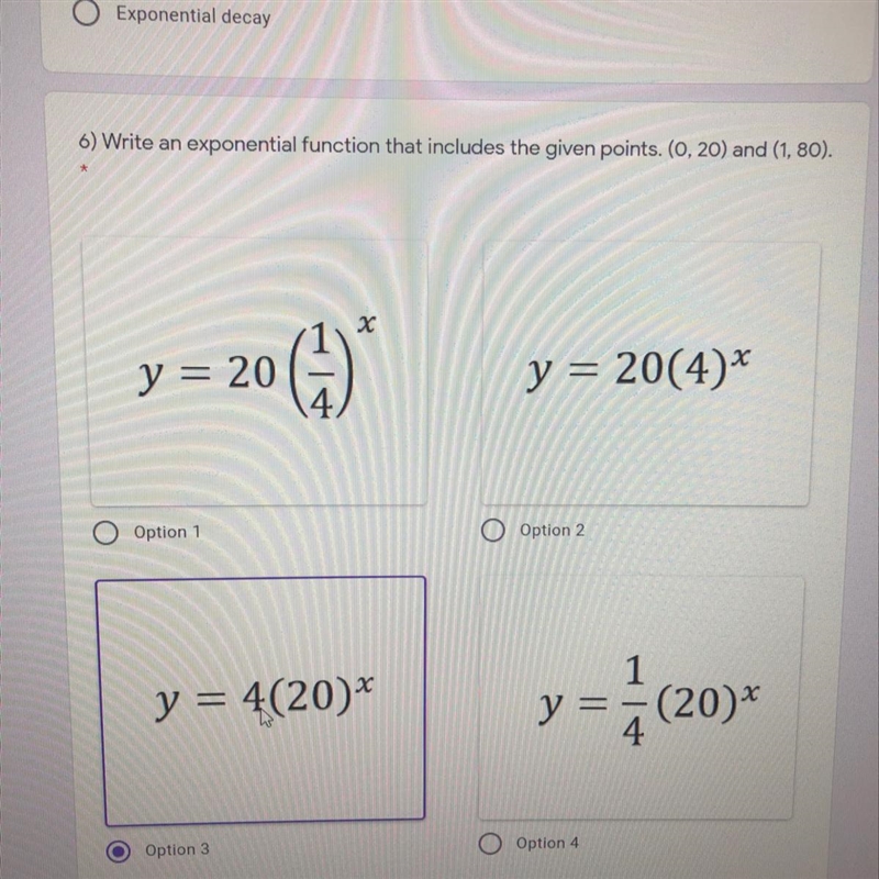 Is this correct? It is exponential growth/ decay-example-1