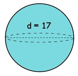 Angela needs to find the volume of the sphere shown below. Which formula should she-example-1