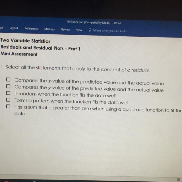 Select all the statements that apply to the concept of a residual-example-1