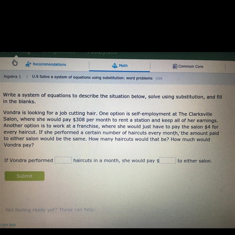 Hey could you help me transform this into a substitution equation so I can solve the-example-1