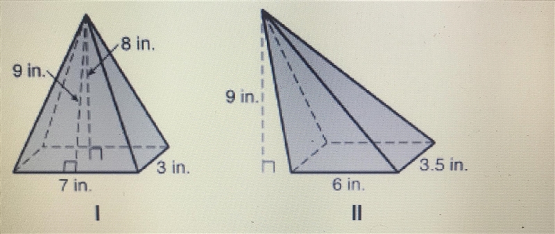 Which pyramid has a volume of 64 cubic inches? A. Neither B. 1 C. Both D. 2-example-1