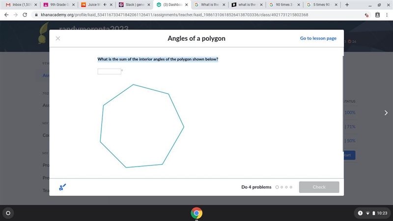 What is the sum of the interior angles of the polygon shown below?-example-1