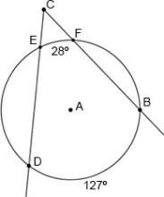 Determine the measure of ∠C. answers: 1) 56° 2) 49.5° 3) 77.5° 4) 63.5°-example-1