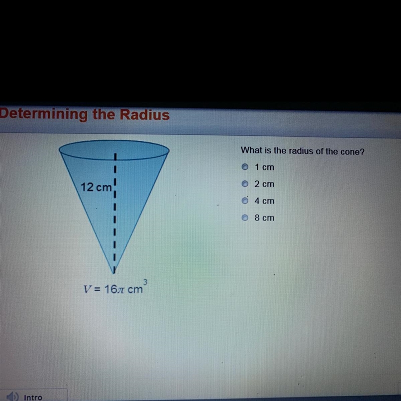 What is the radius of the cone ? I need help-example-1