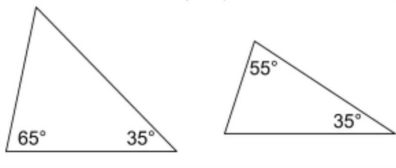 Which of the following is a pair of similar triangles? A) Image A (1st Image) B) Image-example-3