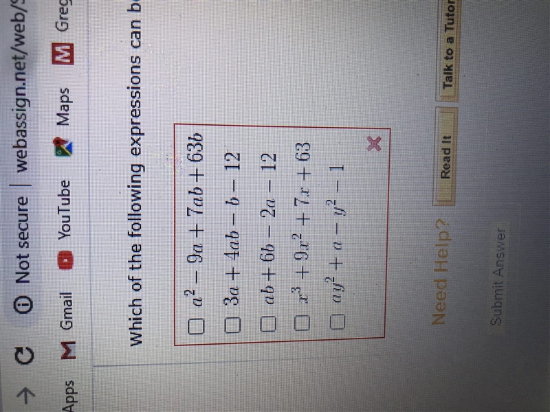 Which of the following expressions can be factored by grouping? (Select all that apply-example-2