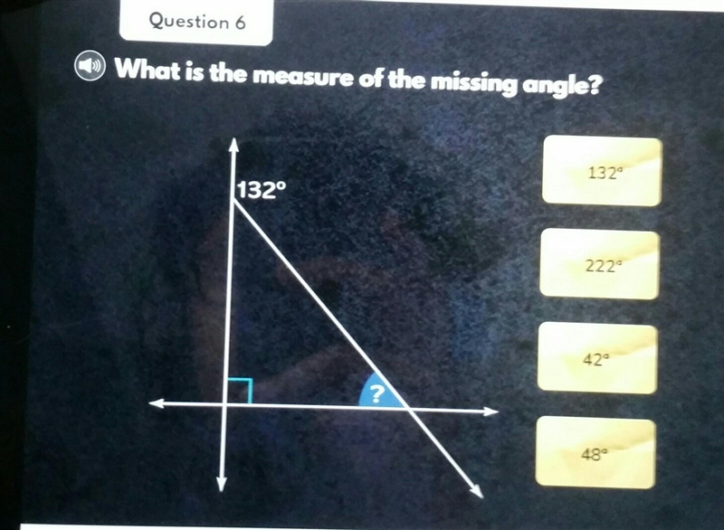 What is the measure of the missing angle​-example-1