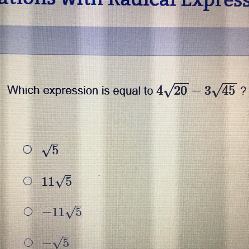 Please help Which expression is equal to...?-example-1