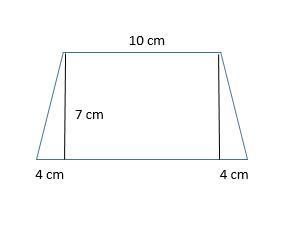 The trapezoid is composed of a rectangle and two triangles. What is the area of the-example-1