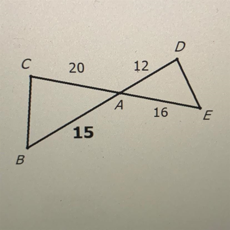 These triangles ARE similar! Which reason proves it? Circle one: AA~ SSS~ SAS~ SHOW-example-1