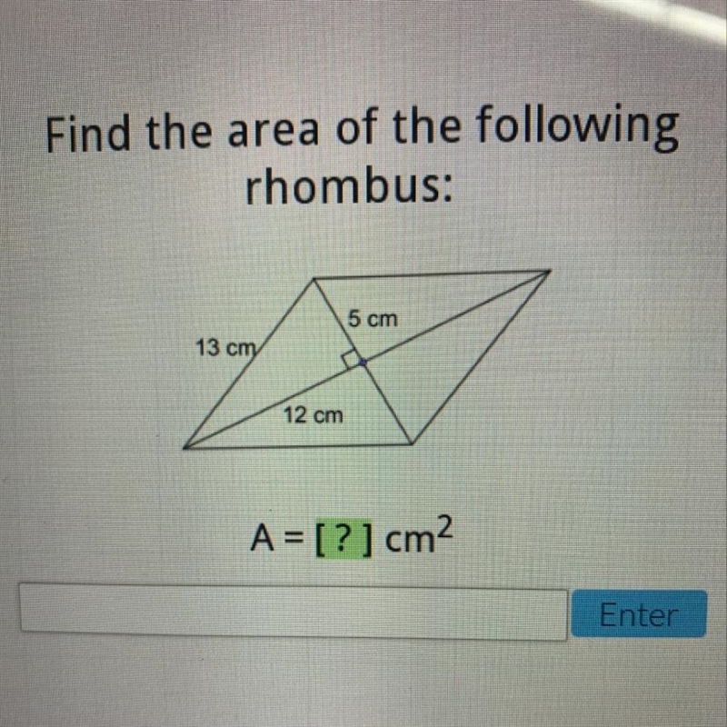 Find the area to the rhombus-example-1