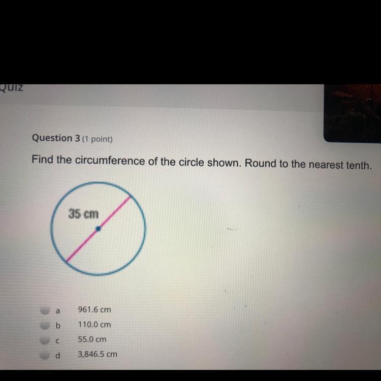 Find the circumference of the circle shown. round to the nearest tenth .-example-1