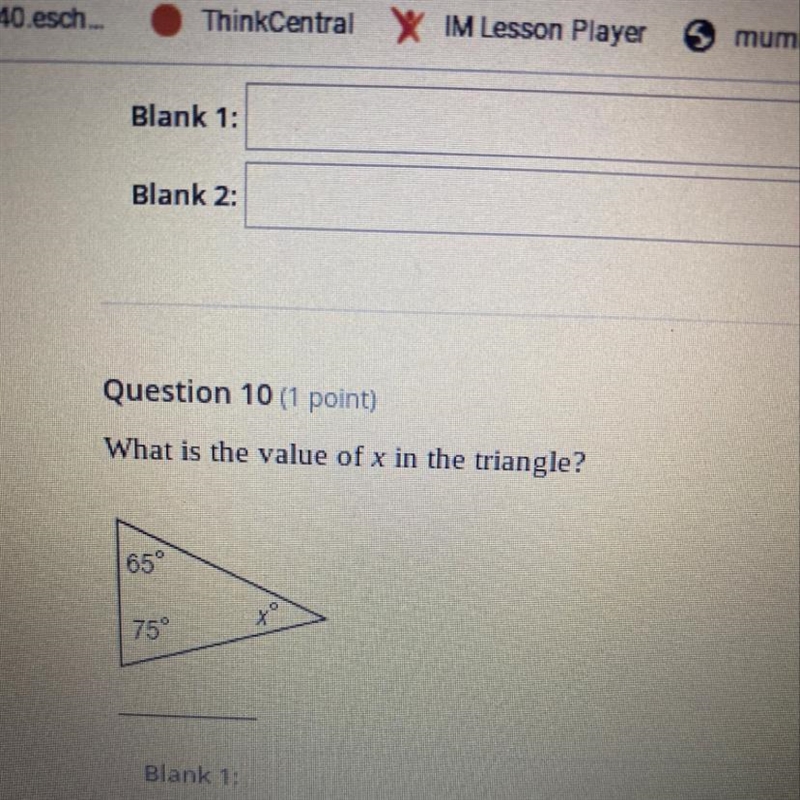 What is the value of x in the triangle?-example-1