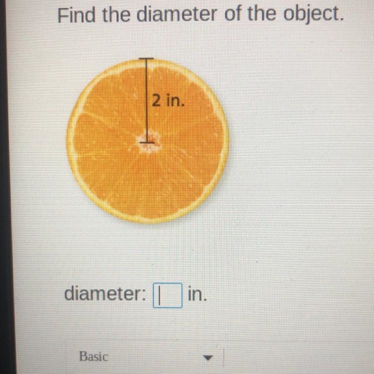 PLEASE HELP Find the diameter of the object.-example-1