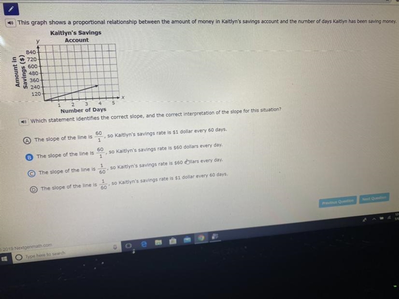 This graph shows a proportional relationship between the amount of money in Kaitlyn-example-1