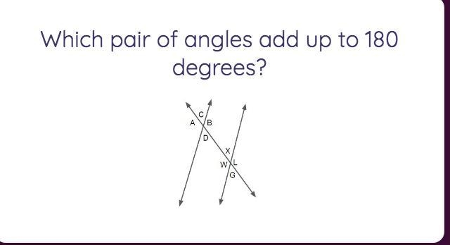 Help please!!! A.) C and B B.) C and D C.) L and W D.) A and B-example-1