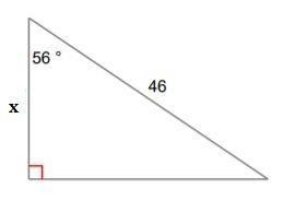 Find the measure of x. (to the nearest tenth) A) 25.7 B) 29.6 C) 38.1 D) 68.2 Answer-example-1