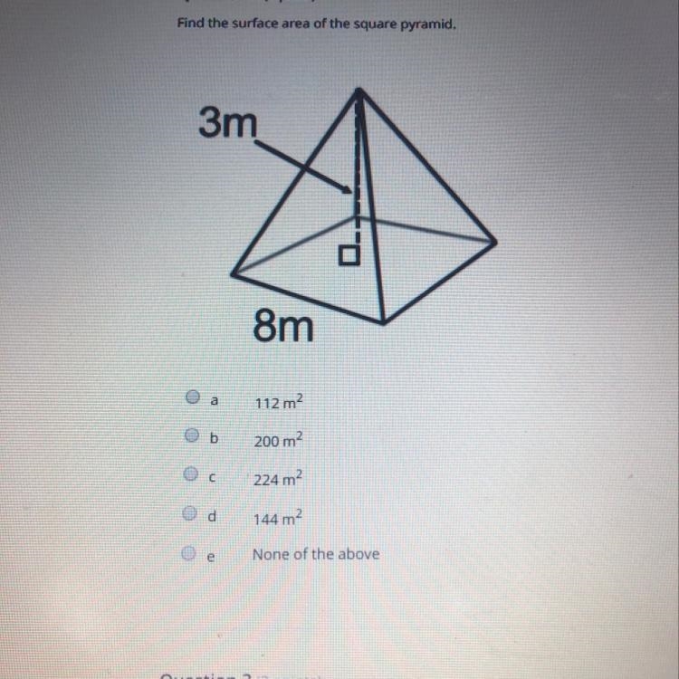 Find the surface area of the square pyramid.-example-1