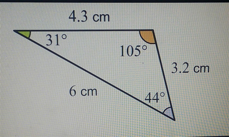 Classify the triangle using its angles and sides (choose 2) A.) Acute B.) Obtuse C-example-1