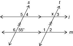 Find x in the given figure. answers : 55° 125° 35° 60°-example-1