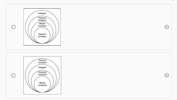 Which Venn diagram best represents the relationship among integers, natural numbers-example-1