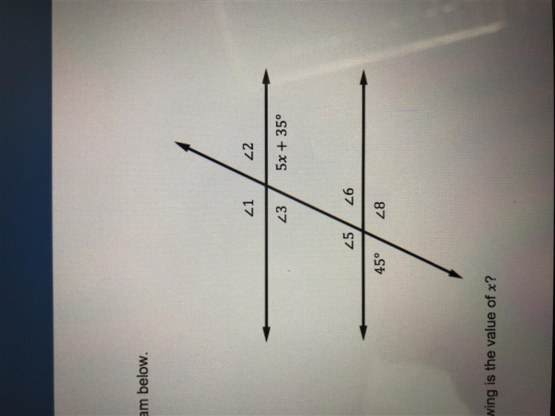 Consider the diagram below. Which of the following is the value of X?-example-1