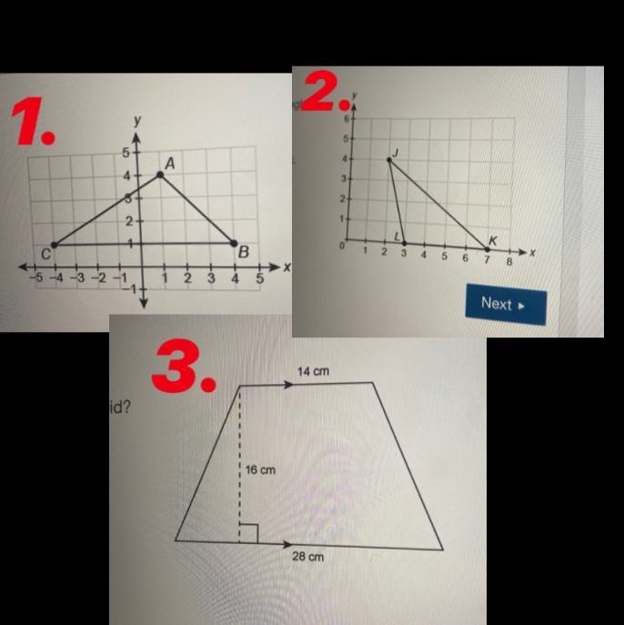 1. What is the area of this triangle? 2.What is the area of this angle? 3.What is-example-1