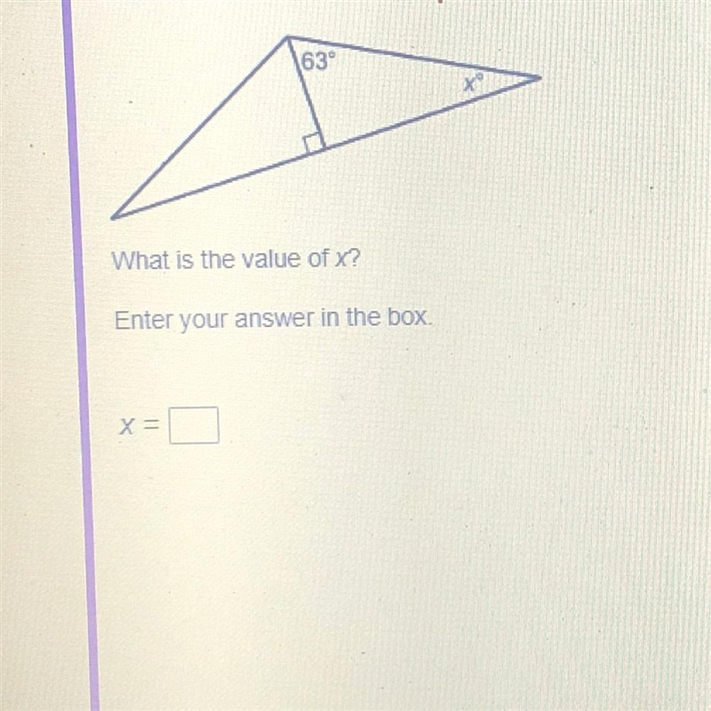 Help please :) What is the value of x? Enter your answer in the box x =-example-1