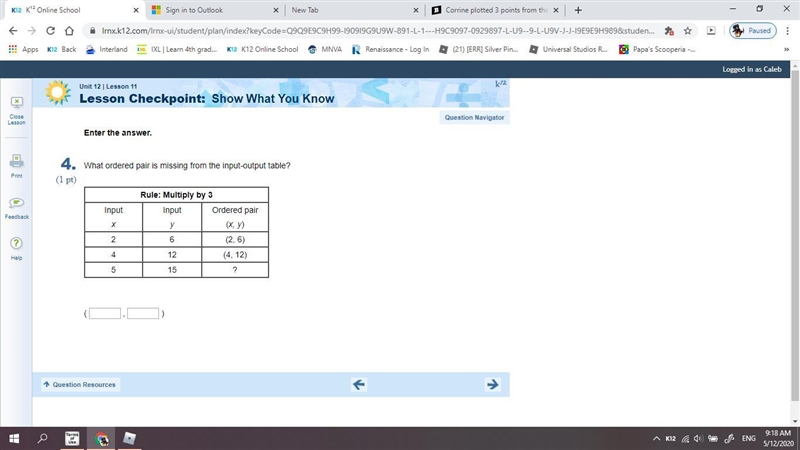 What ordered pair is missing from the input-output table?-example-1