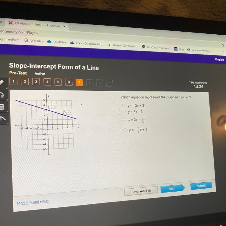 Which equation represents the graphed function? HELP ASAP-example-1