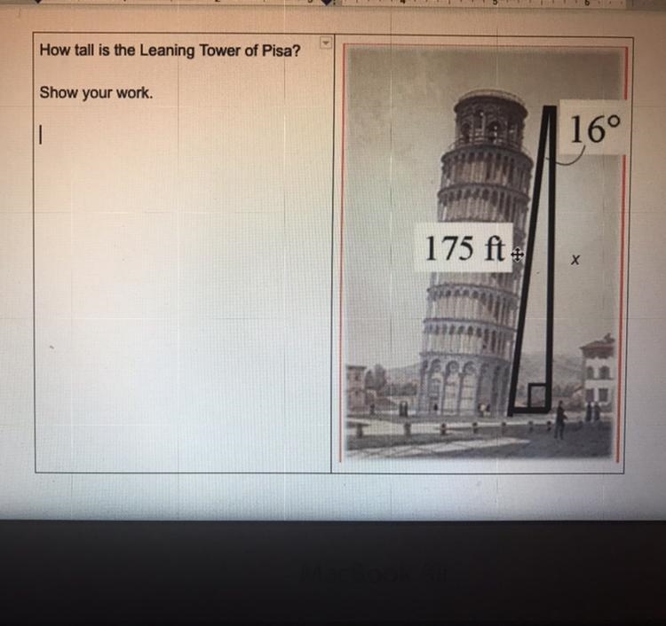 How tall is the leaning tower of Pisa ?-example-1