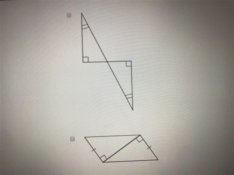 20 POINTS! HELP! 20 POINTS ❗️ Which of the following pair of right triangles cannot-example-1