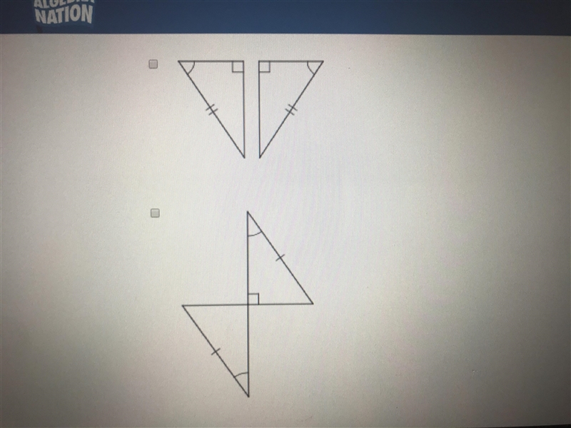 20 POINTS! HELP! 20 POINTS ❗️ Which of the following pair of right triangles cannot-example-2