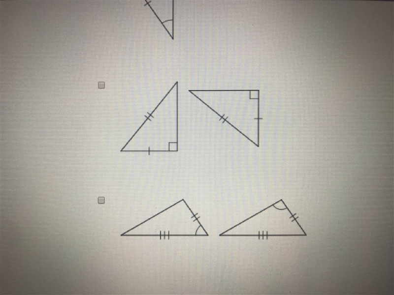 20 POINTS! HELP! 20 POINTS ❗️ Which of the following pair of right triangles cannot-example-3