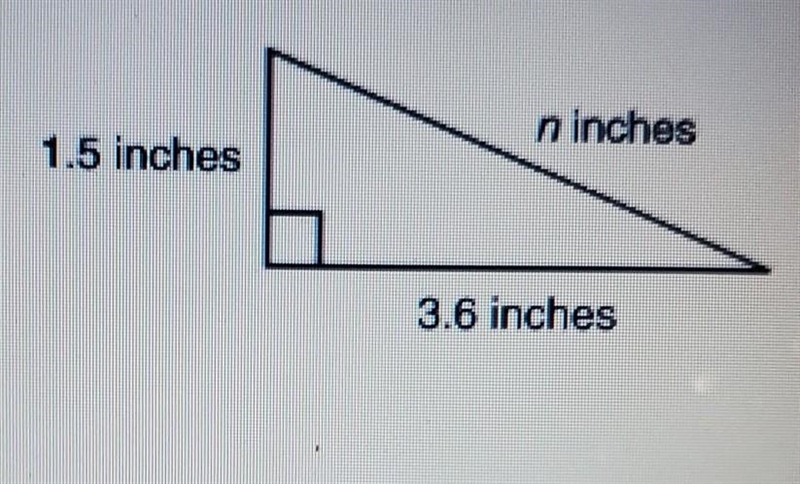 What is the value of n in the figure below? A. 2.1 in. B. 3.3 in. C. 3.9 in. D. 5.1 in-example-1