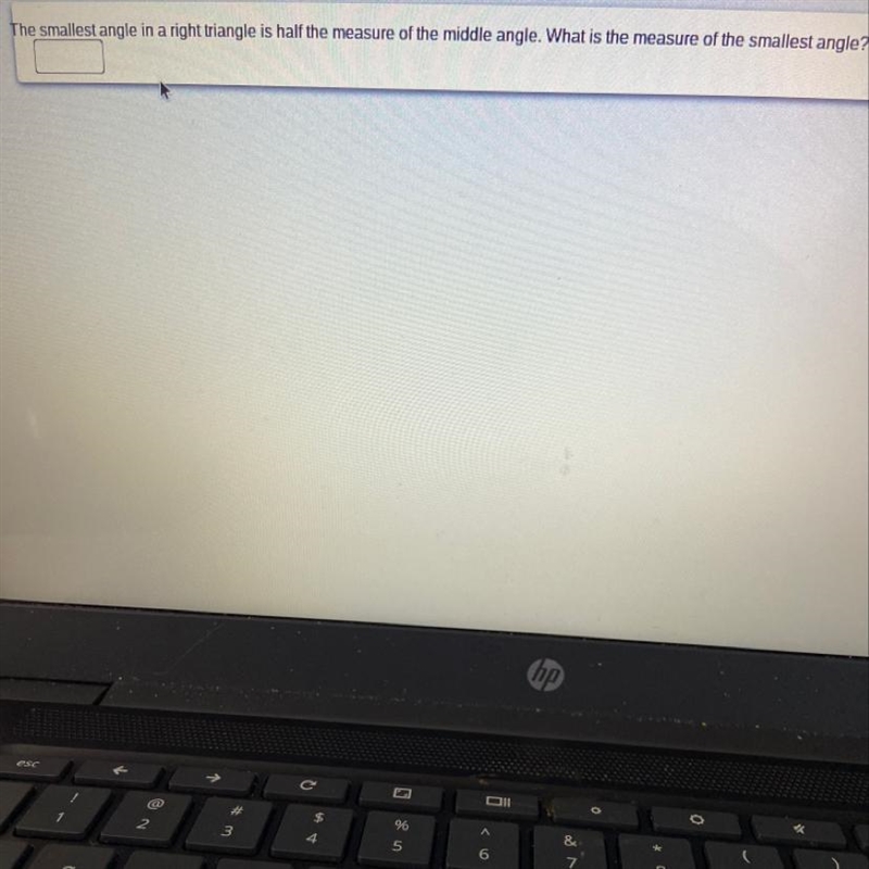 What is the measure of the smallest angle?-example-1