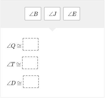 PLEASE ANSWER ASAP Triangle QTD is the image of triangle BJE after it has been rotated-example-2