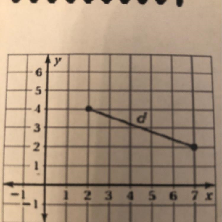 Help!!!!! Someone please Find the distance d. Round your answer to the nearest tenth-example-1