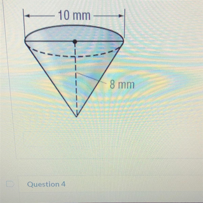 Find the volume of the cone. Use the symbol pi in the calculator Round to the tenths-example-1