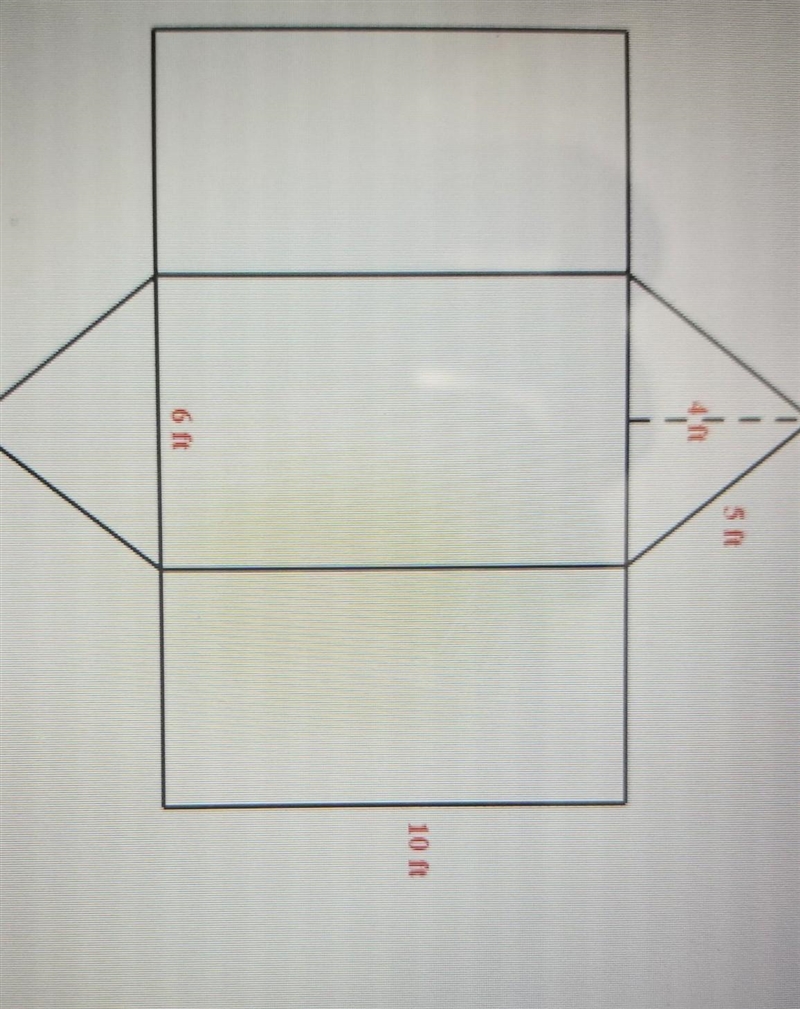 The question is what is the surface area of the three dimensional figure the choices-example-1