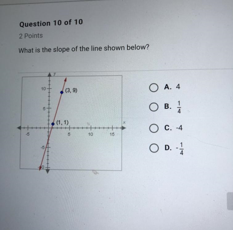 What is the slope of the line shown below-example-1