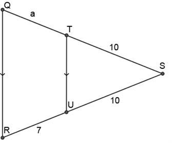 Determine the value of a. answers: A) 10 B) 6 C) 7 D) 70-example-1