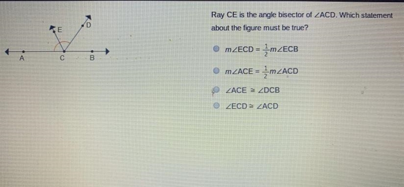 Ray CE is the angle bisector of -m -m - --example-1