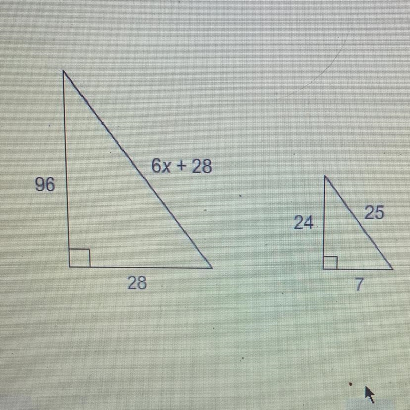 The triangles are similar. What is the value of x? Enter your answer in the box. X-example-1