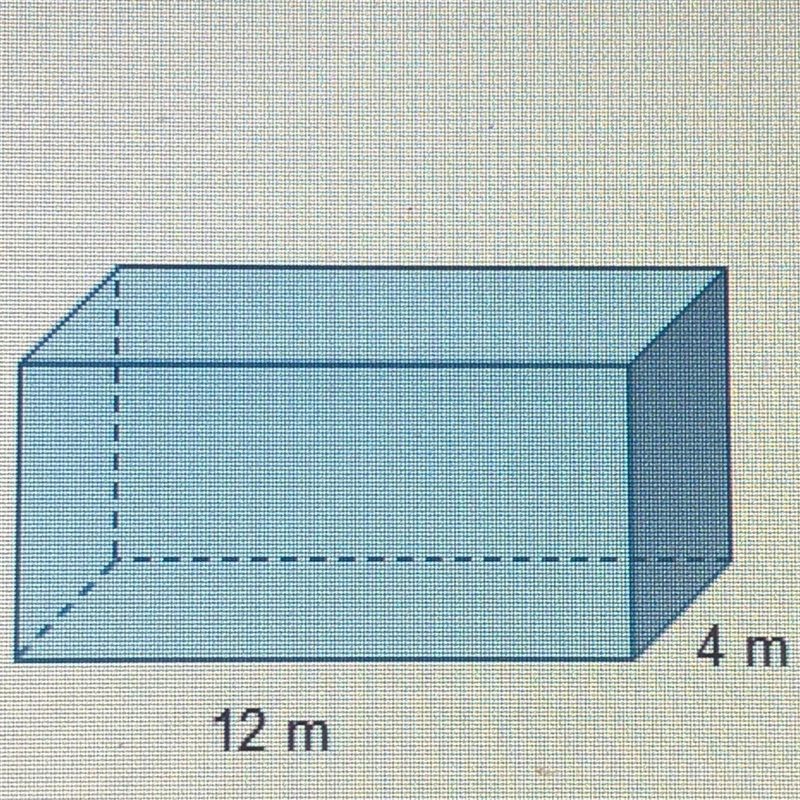 The volume of the figure is 168 cubic meters. What is the height of the figure, in-example-1