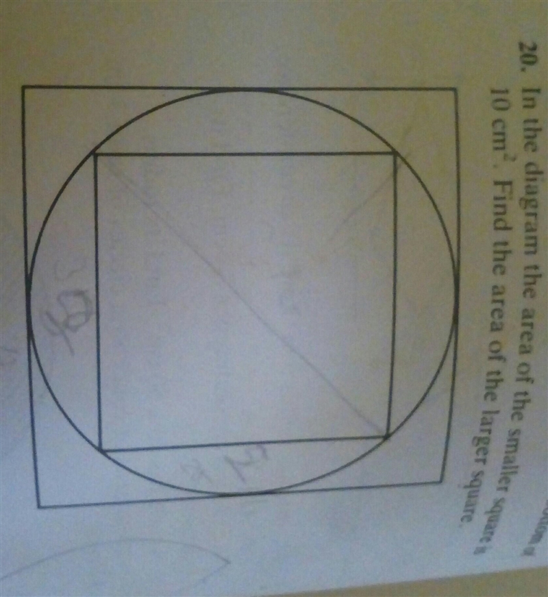 Help meee!!!! In this diagram the area of the saller square is .....​-example-1