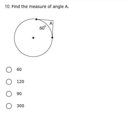 *PLEASE ANSWER* (: Find the measure of angle A.-example-1