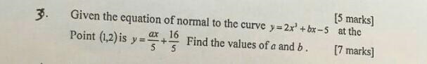 How to get the values of a and b? i need to differentiate first the equation? ​-example-1