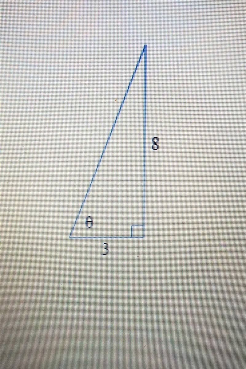 Find sin0 where 0 is the angle shown. Give an exact value, not a decimal approximation-example-1